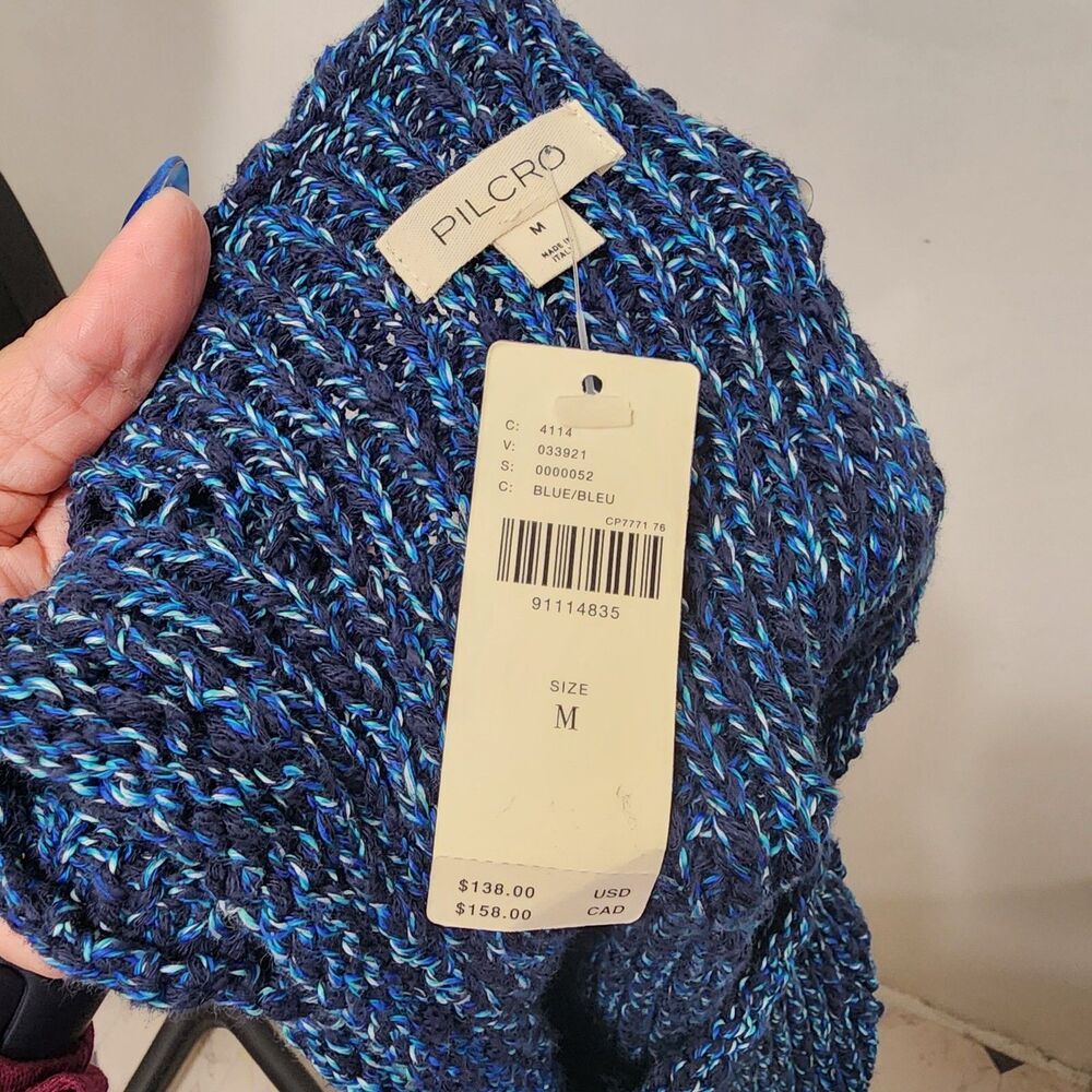 Anthropologie Pilcro Stitched Sleeveless Knit Sweater Tank Navy Blue NWT Size M - Picture 4 of 16